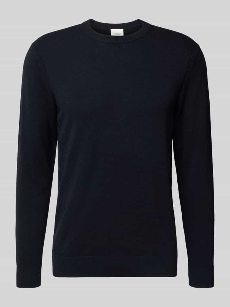 Profuomo Gebreide pullover van wolmix met ronde hals