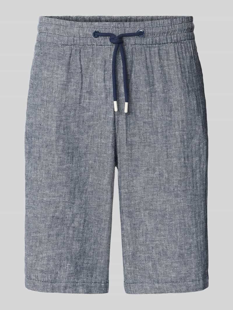 Blend Regular fit korte linnen broek met tunnelkoord model 'MORGAN'