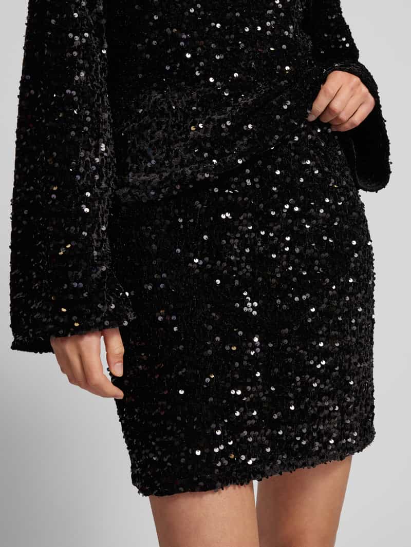 Pieces Minirok met pailletten model 'KAM'