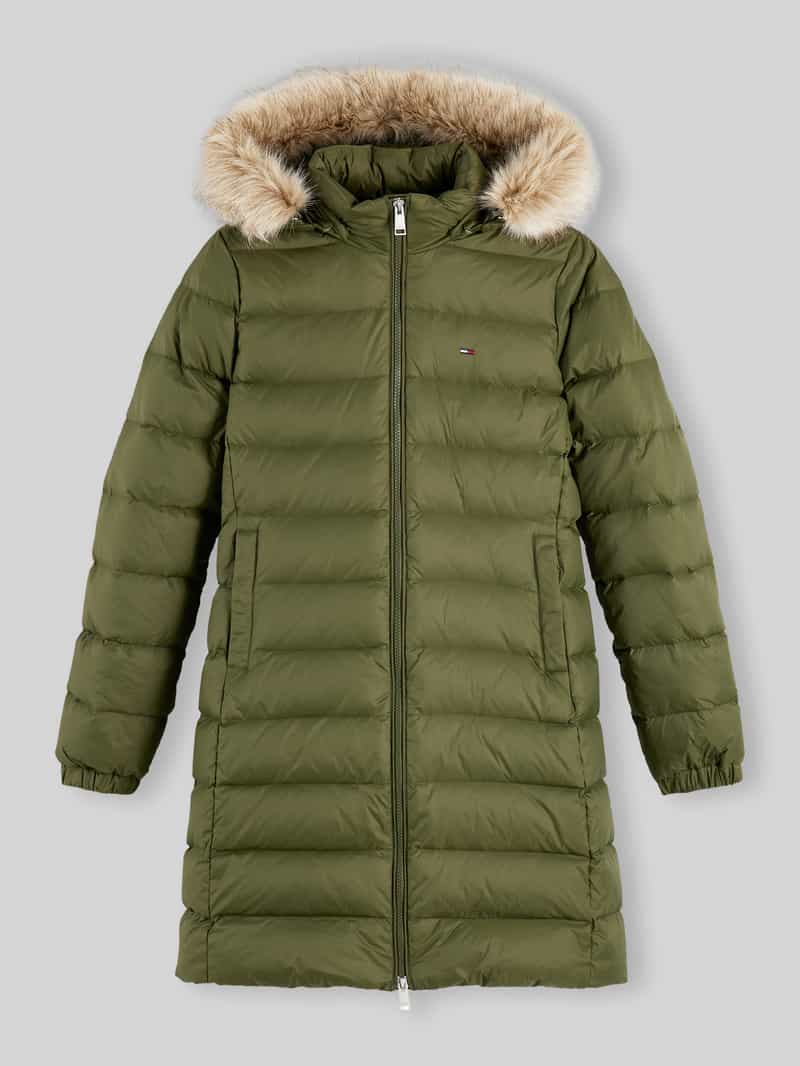 Tommy Jeans lange donsjas met afneembare capuchon