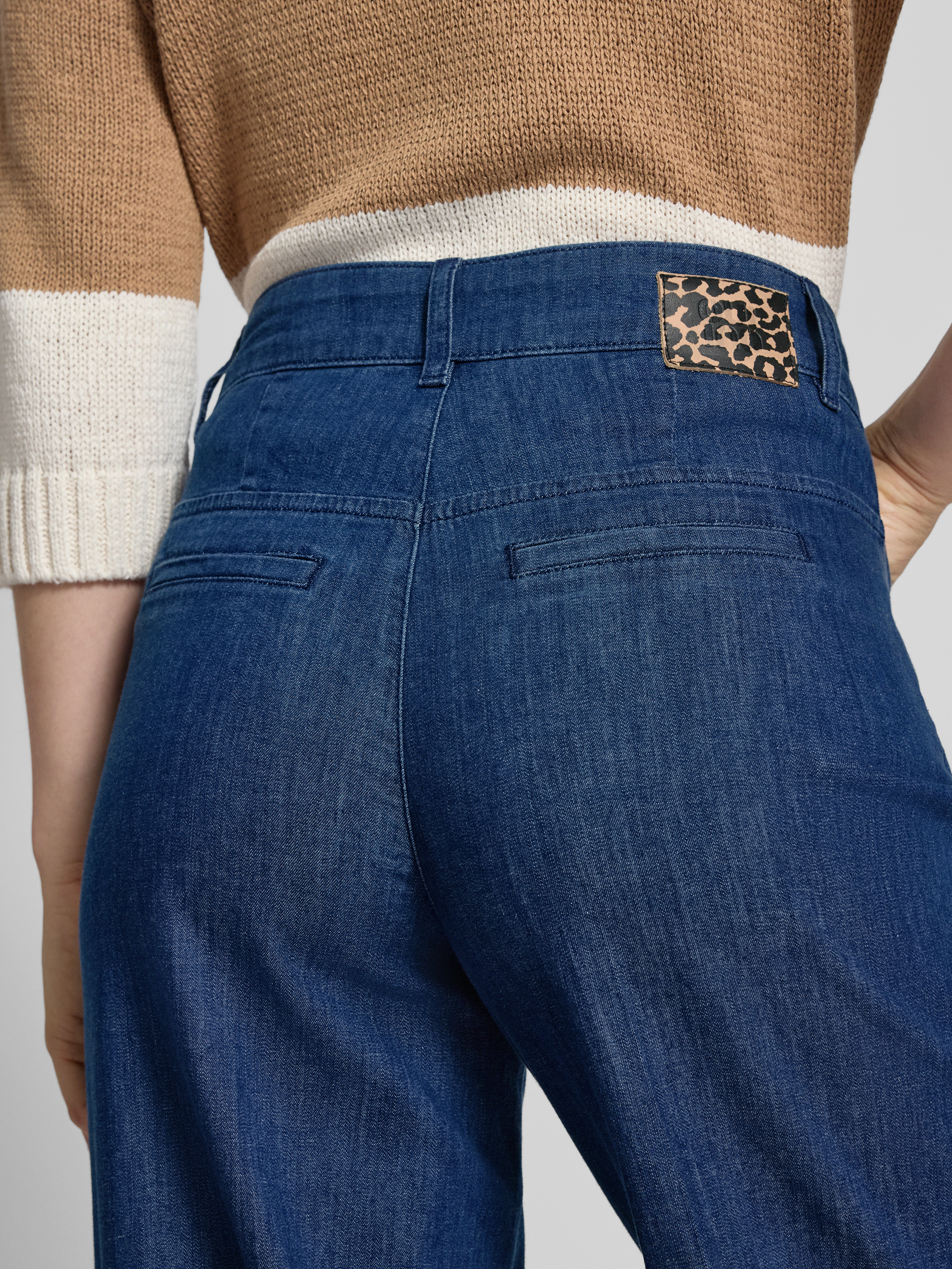 Oui Wide leg jeans met persplooien