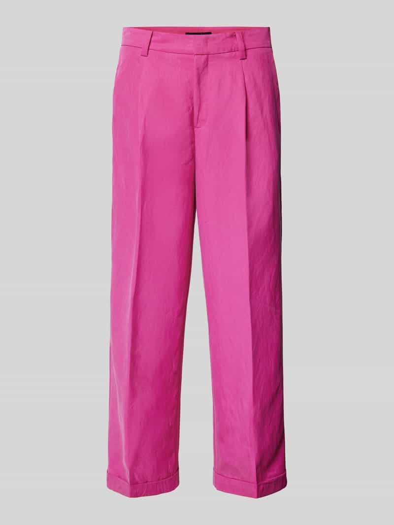 Oui Regular fit bandplooibroek met riemlussen