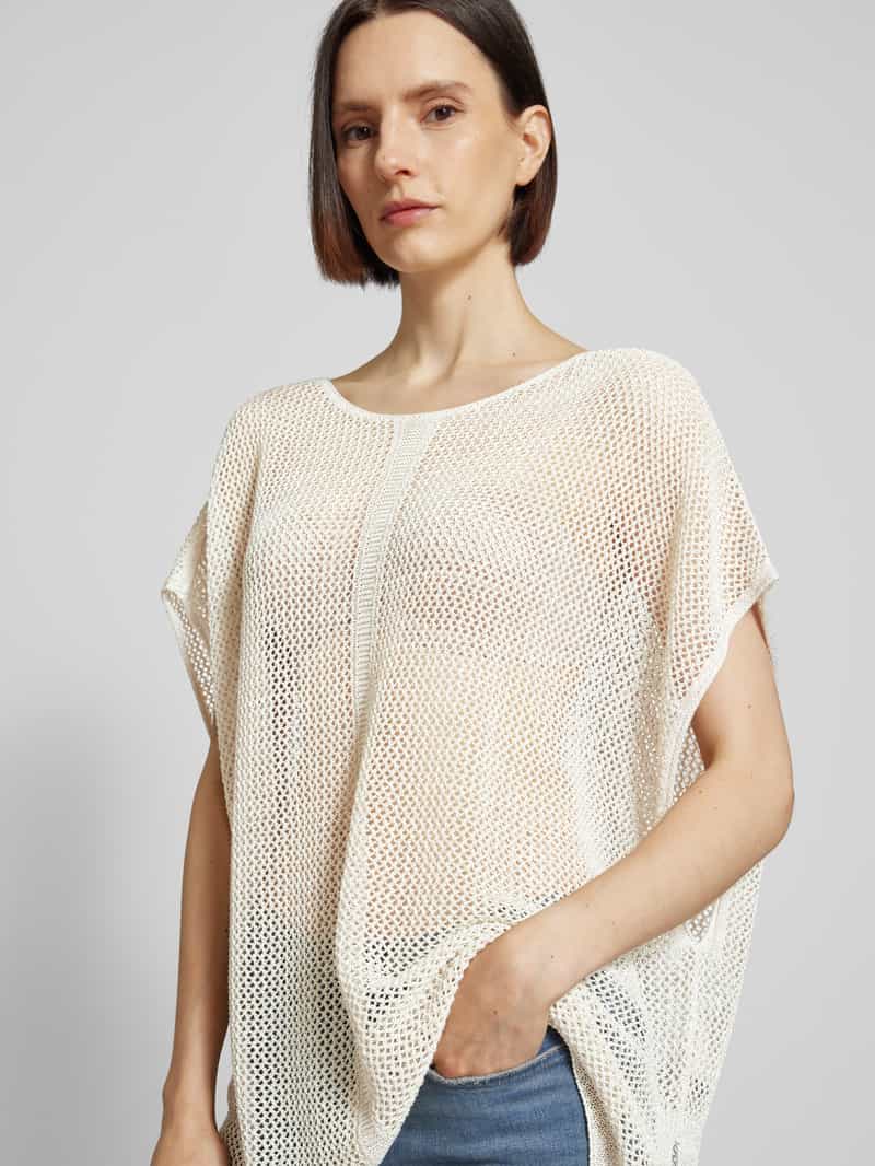 Opus Gebreid shirt met ajourpatroon model 'AGOLDI CAPE'