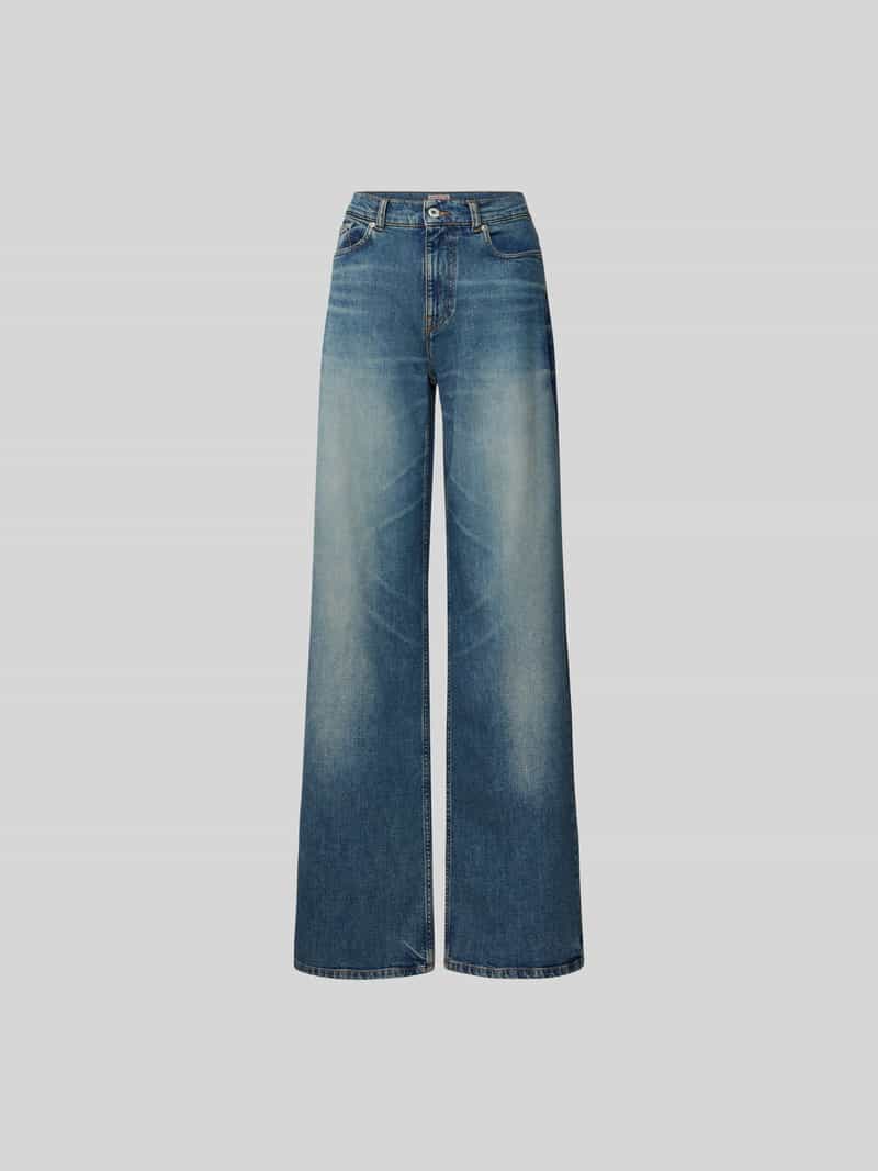 Loose fit jeans met contrastnaden