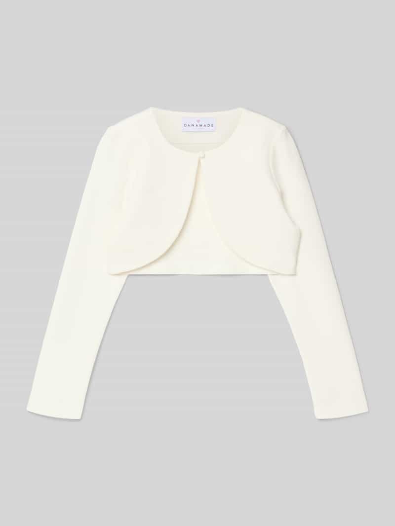 Bolero van viscosemix met knoopsluiting