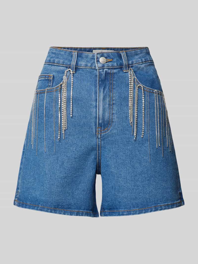 YAS High waist korte jeans met strass-steentjes, model 'CONNELLY'