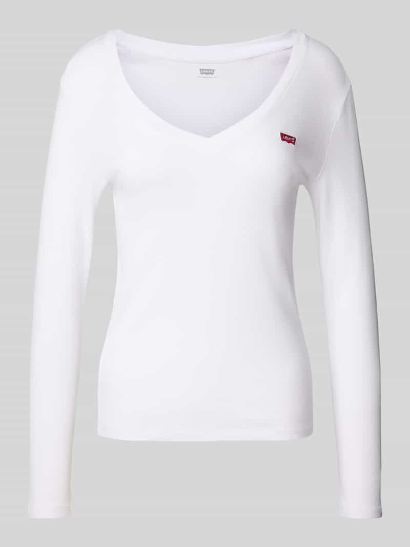 Levi's Shirt met lange mouwen en labelstitching en V-hals