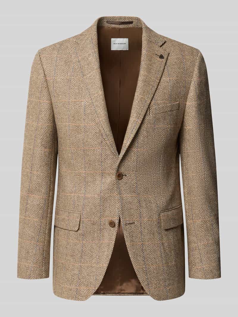 ROY ROBSON slim fit 2-knoop-colbert van scheerwol