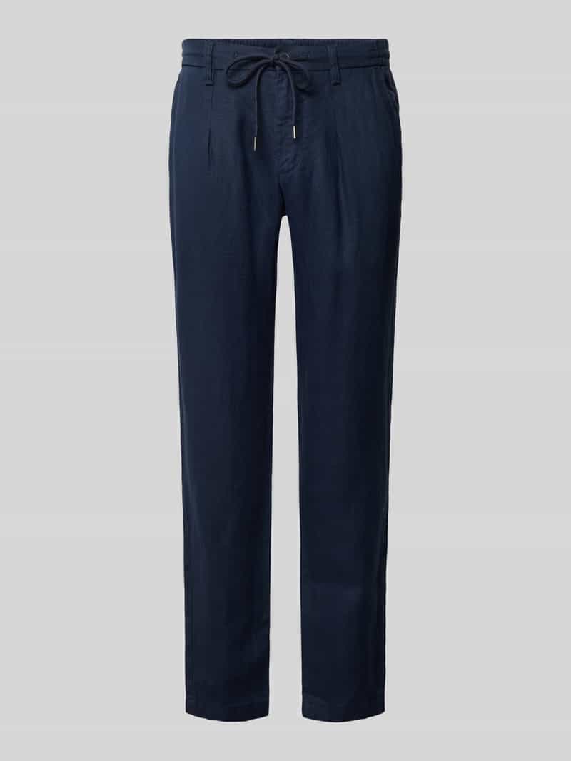 Spodnie o kroju tapered fit z lnu model ‘LOUIS’