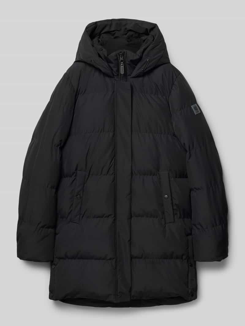 Garcia Regular fit winterjack in doorgestikte look met logo-applicatie