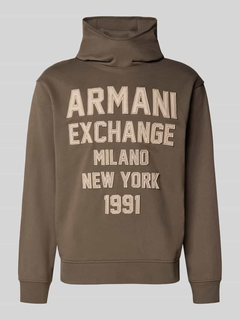 Armani Exchange Hoodie met labelstiksels