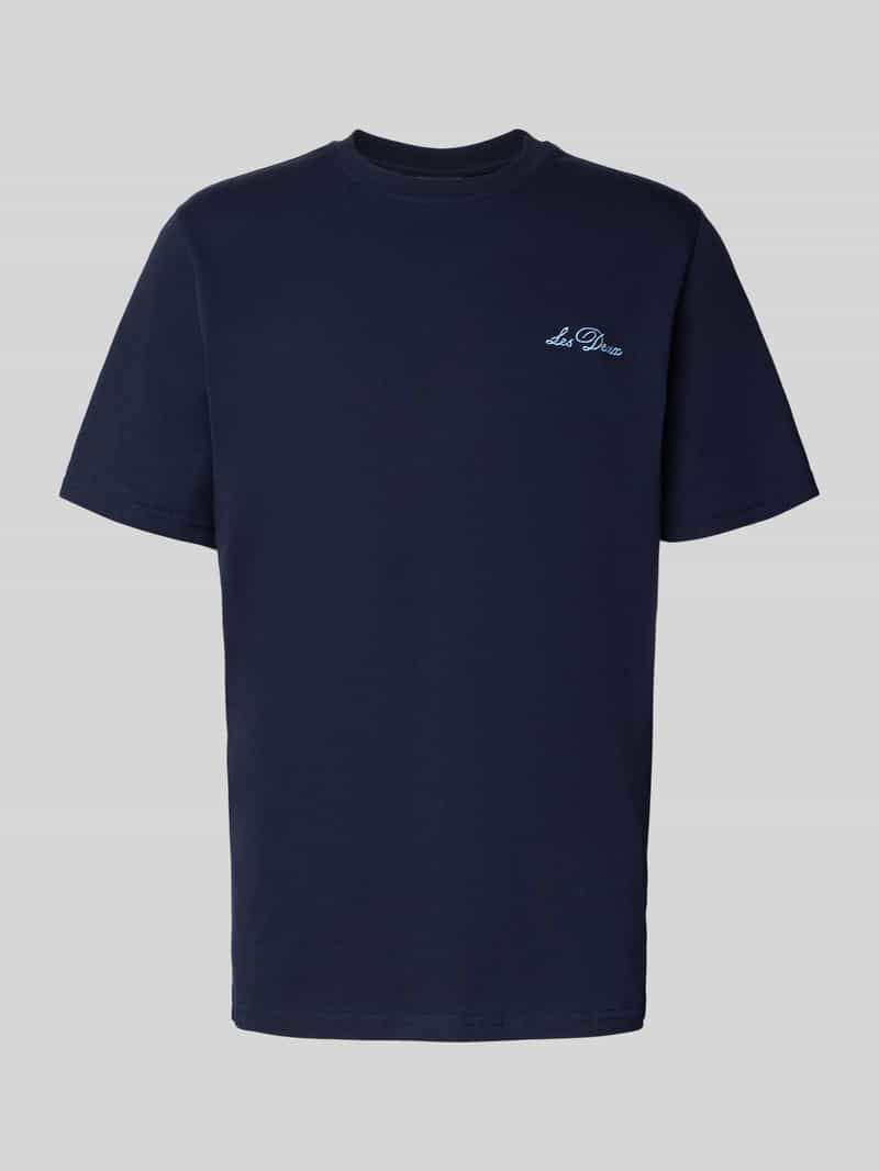 Les Deux T-shirt met bloemenstitchings model 'Wild Flower'