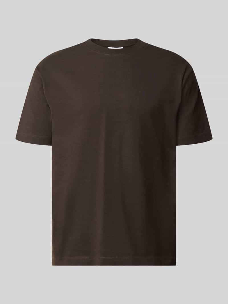 Marc O'Polo DENIM Relaxed Fit T-Shirt aus reiner Baumwolle in Schoko, Größe L 2098822L