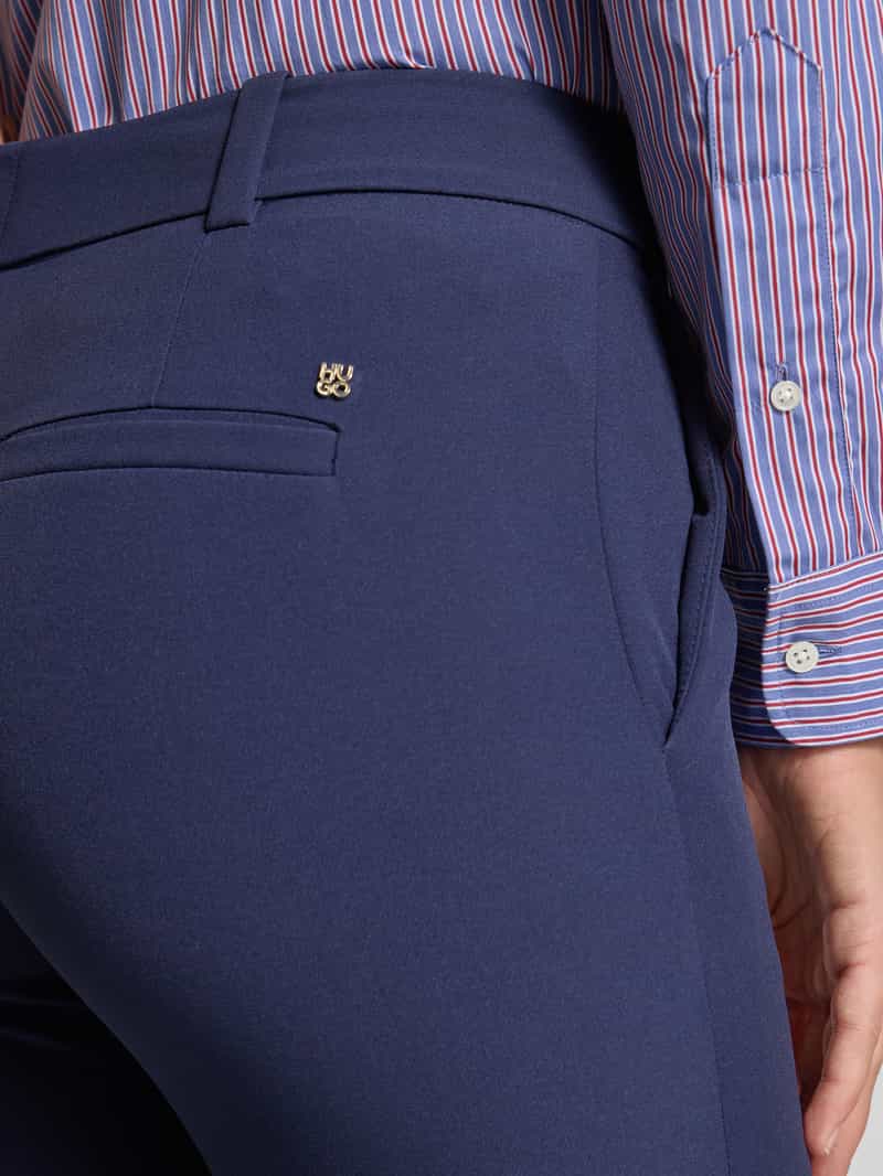 HUGO Slim fit pantalon met persplooien model 'Hedima'