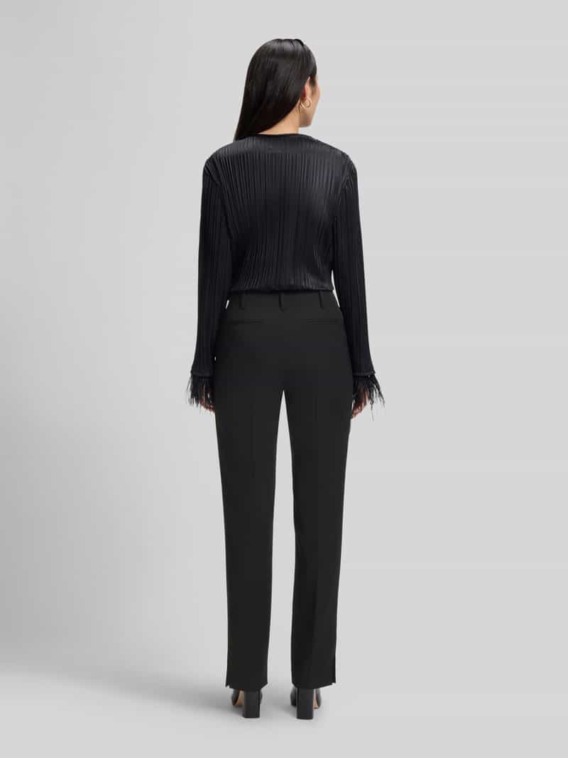 Boss High waist stoffen broek van wol met zijsplit