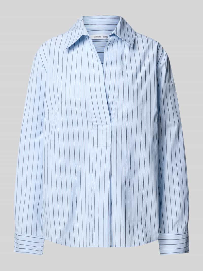 Samsøe Relaxed fit overhemdblouse met V-hals model 'SATOLINA'
