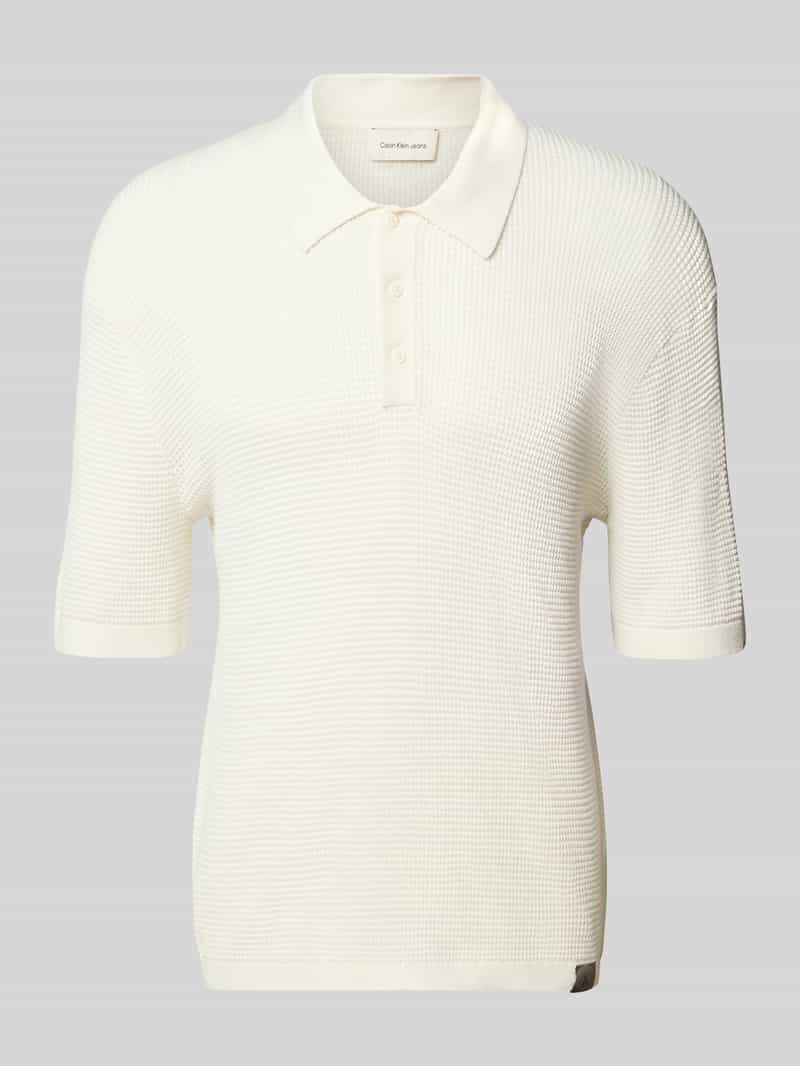 Calvin Klein Jeans Slim fit poloshirt in gebreide look