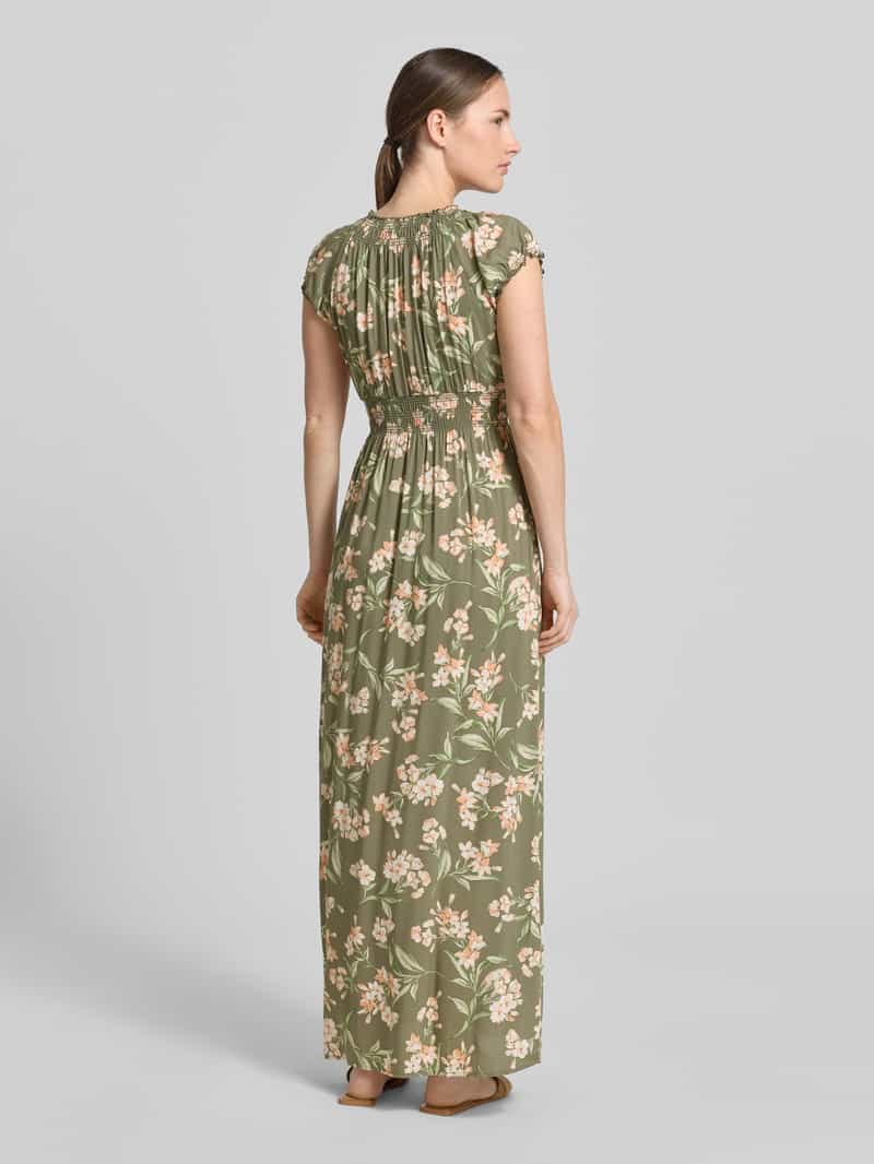 Apricot maxi-jurk van viscose met V-hals groen, foto 2