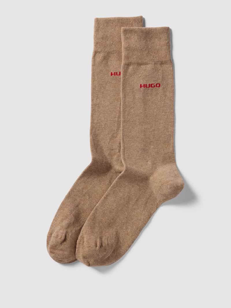 HUGO Sokken met labeldetail in een set van 2 paar