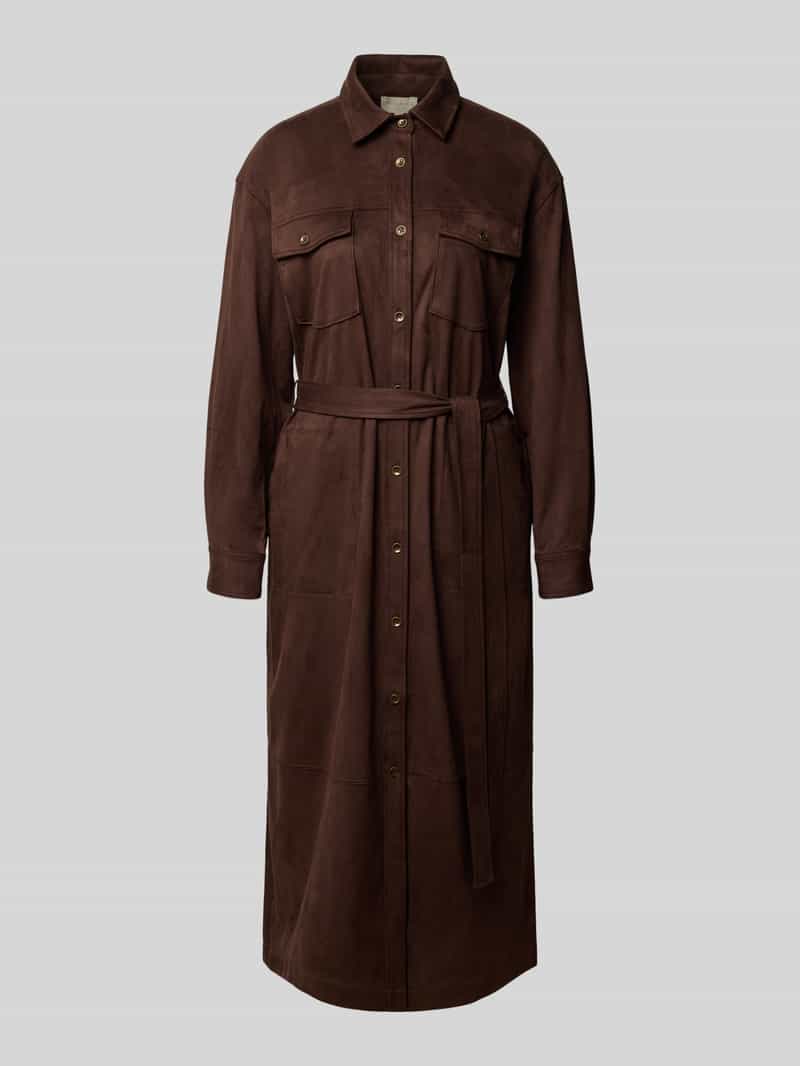 Milano italy relaxed fit maxi-jurk met borstzakken