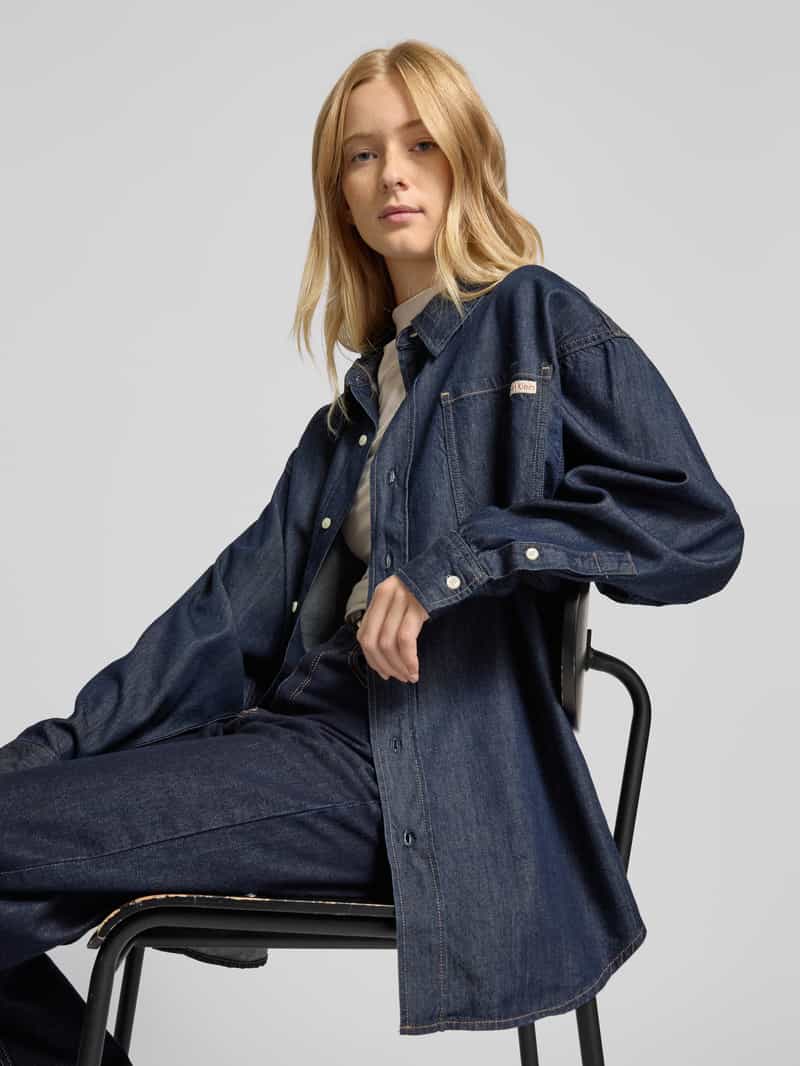Calvin Klein Jeans Oversized jeansoverhemd met borstzak