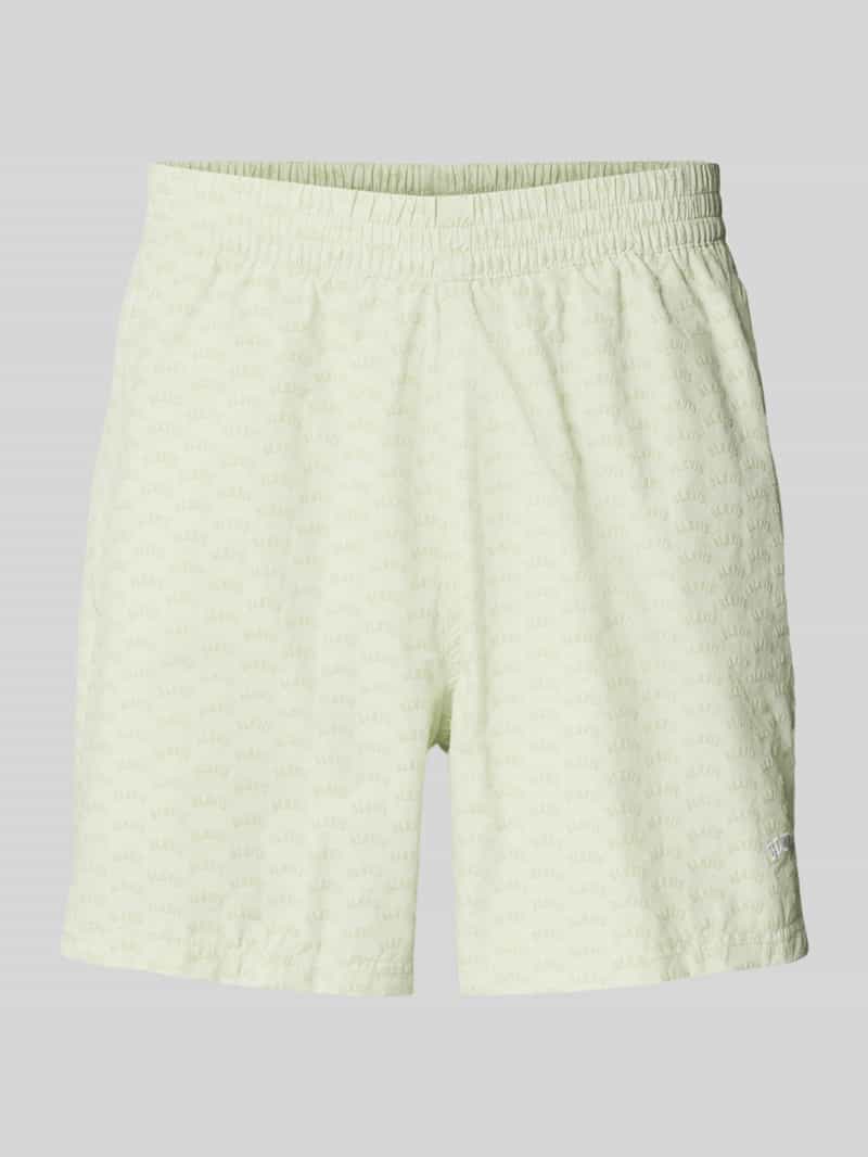 Korte regular fit broek met labelstitching