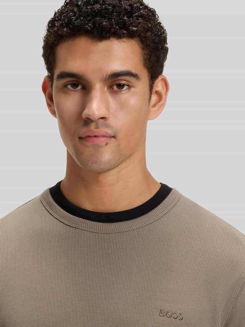 Boss Orange Regular fit shirt met lange mouwen en wafelstructuur model 'TEMPESTO'