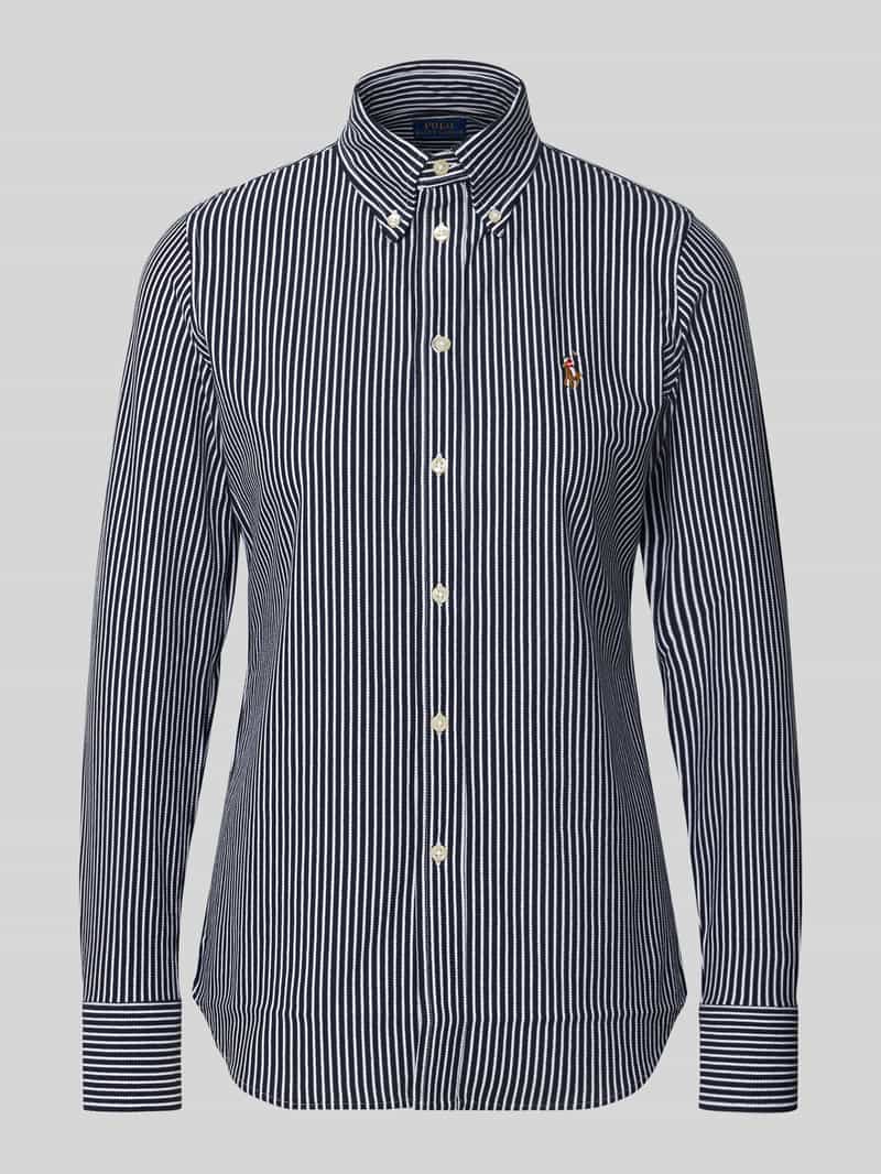 slim fit overhemdblouse van puur katoen