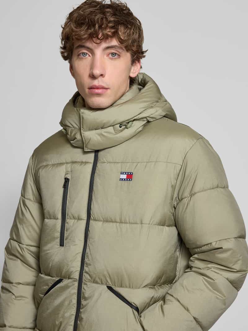 Tommy Jeans Regular fit gewatteerde lange jas met labelstitching model 'VAIL'