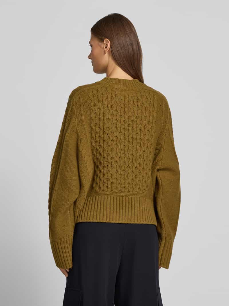 Style Icon Collection Boxy Fit-trui met vlechtpatroon van 100 % wol – samengesteld door Vera van Erp