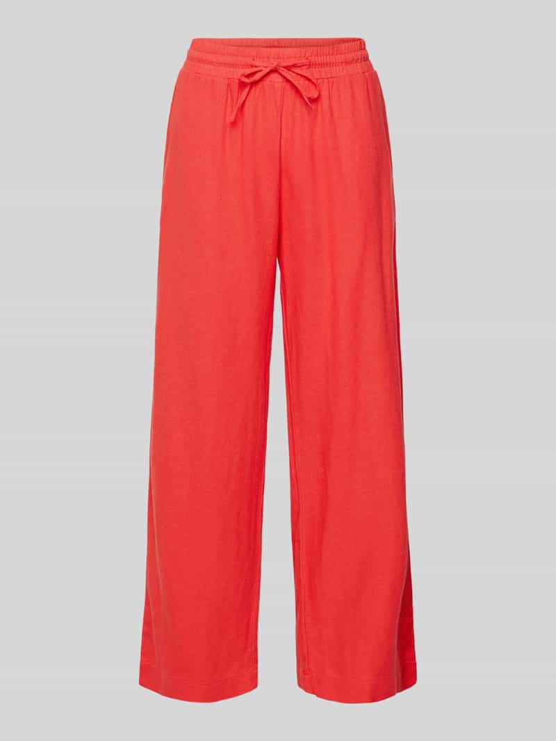 FREE QUENT Straight leg linnen broek met steekzakken model 'Lavea'