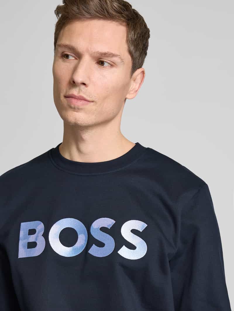Boss Sweatshirt met labelstitching model 'Soleri'
