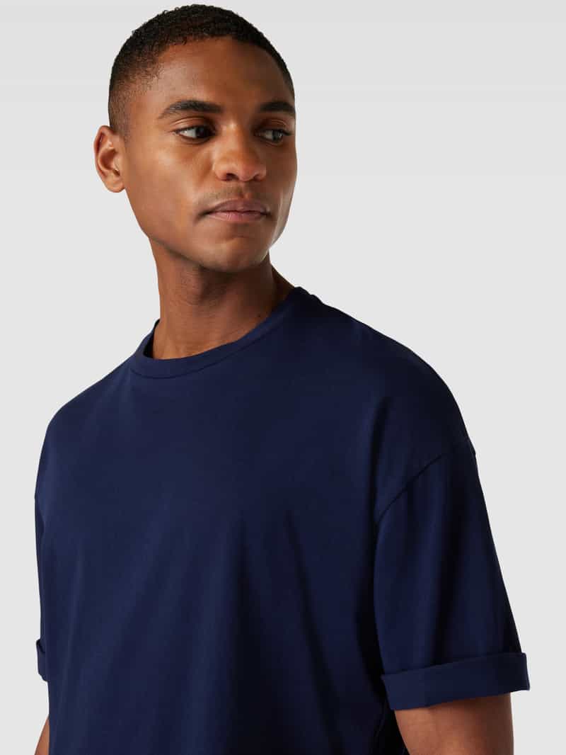 drykorn T-shirt met geribde ronde hals model 'THILO'