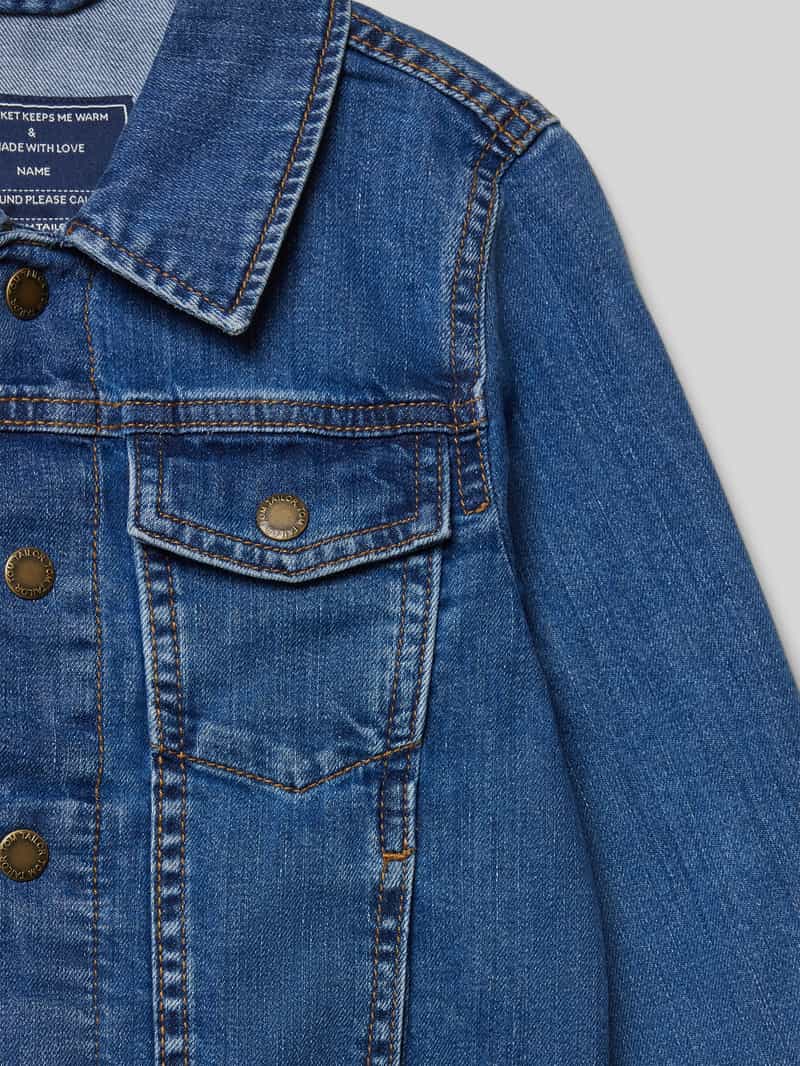 Tom Tailor Regular fit jeansjack van katoenmix met drukknoopsluiting