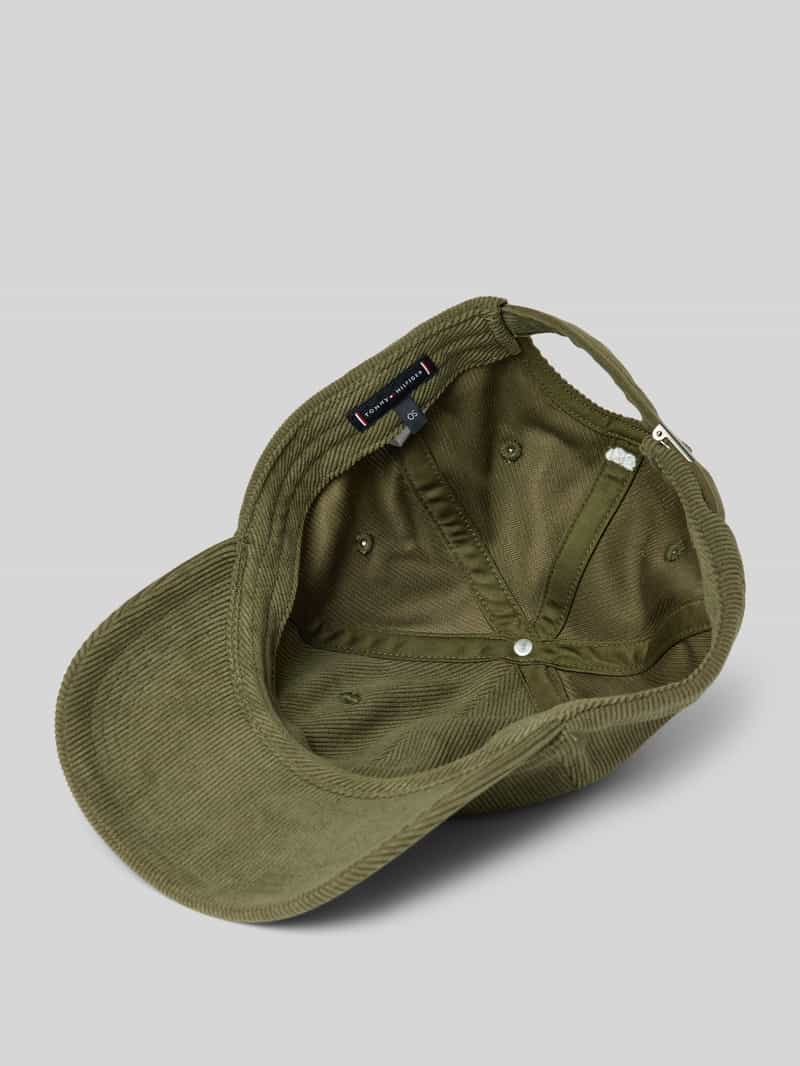 Tommy Hilfiger Baseballpet van corduroy met labelstitching