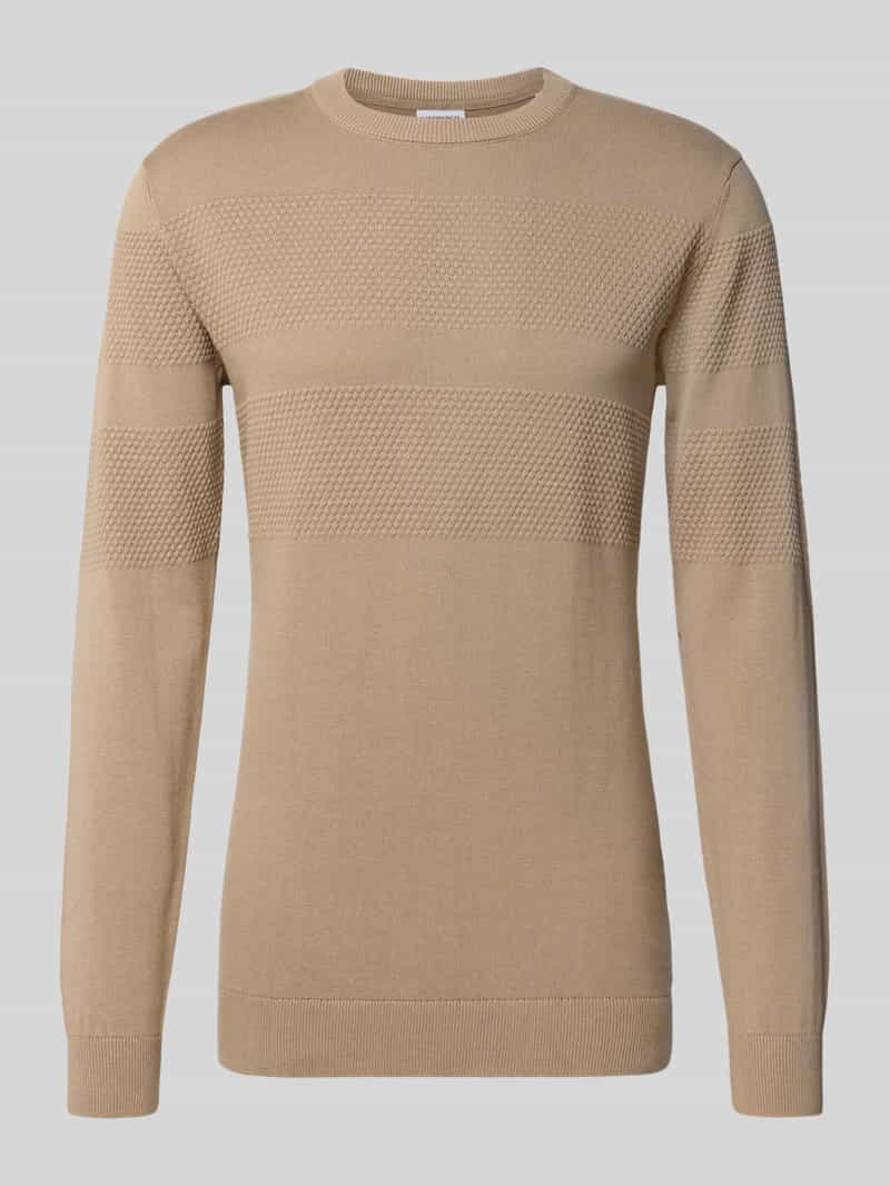 Gebreide pullover met ribboorden