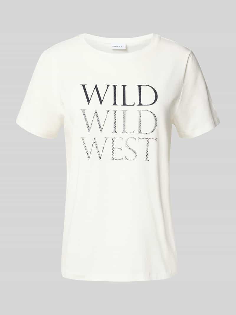 comma T-shirt met statementprint