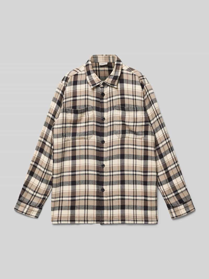 s.Oliver RED LABEL Regular fit flanellen overhemd van een mix van katoen en viscose