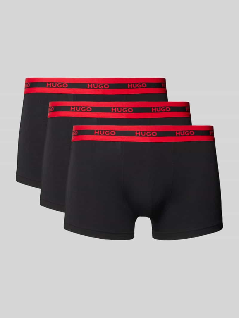 HUGO Boxershort met labeldetails in een set van 3 stuks