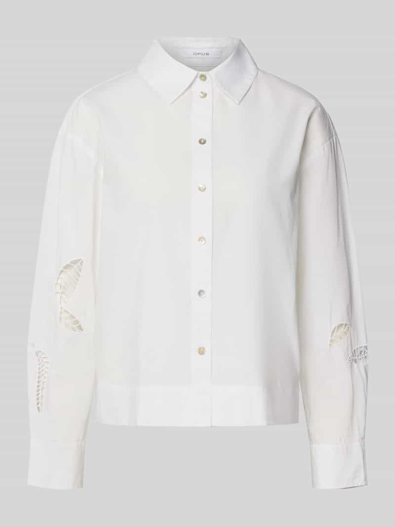 Opus Regular fit blouse met broderie anglaise model 'Fotanis'