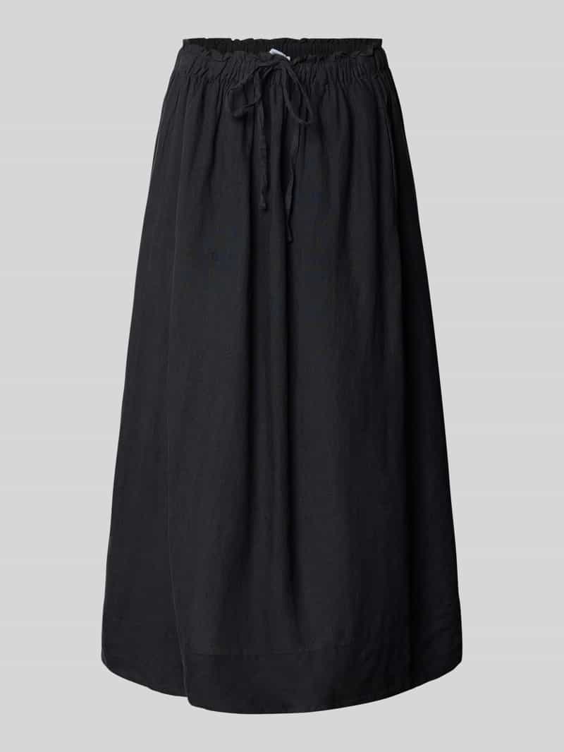 Selected Femme Uitlopende midirok van puur linnen model 'INNA'
