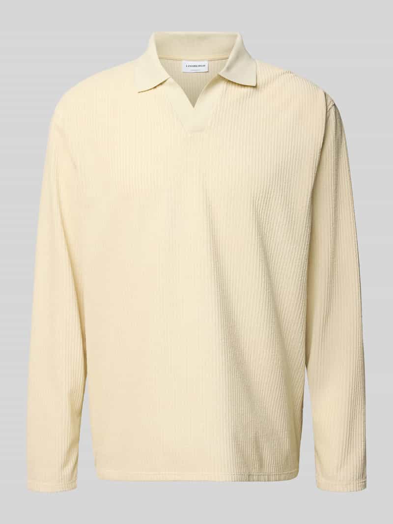 lindbergh Oversized poloshirt met structuurmotief