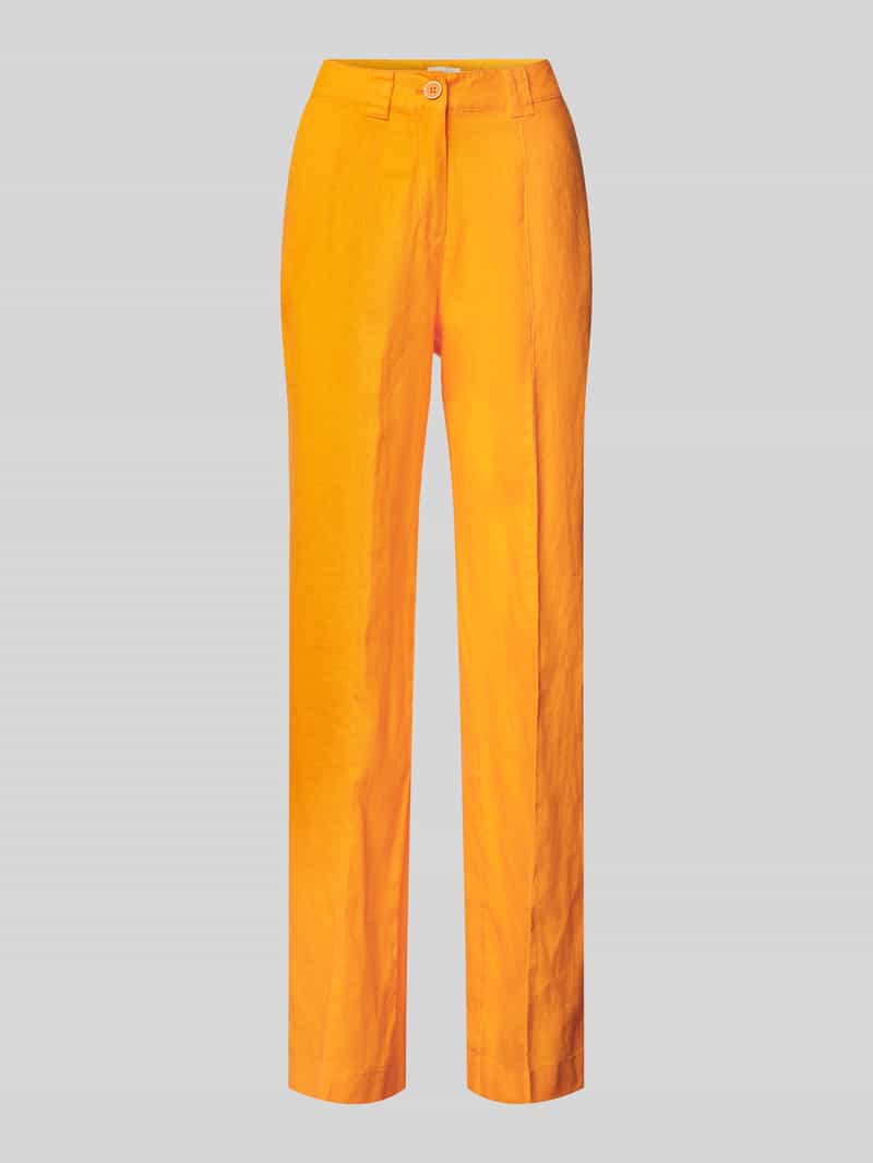 s.Oliver RED LABEL Wide leg linnen broek met vaste persplooien