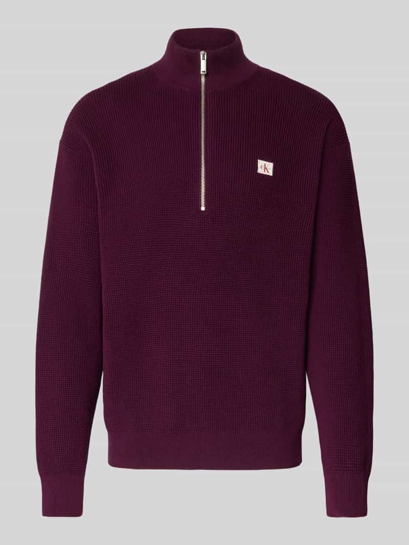 Calvin Klein Jeans Gebreide pullover met ribboorden