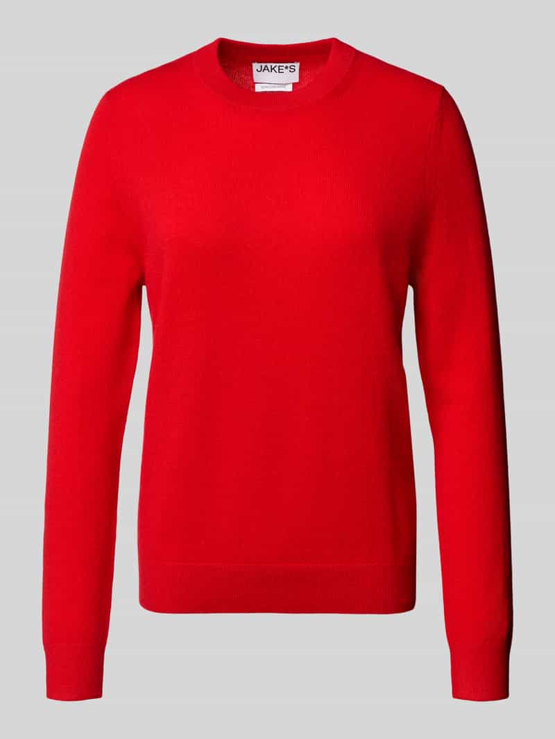 Jake*s Casual Gebreide pullover van kasjmier met ronde hals