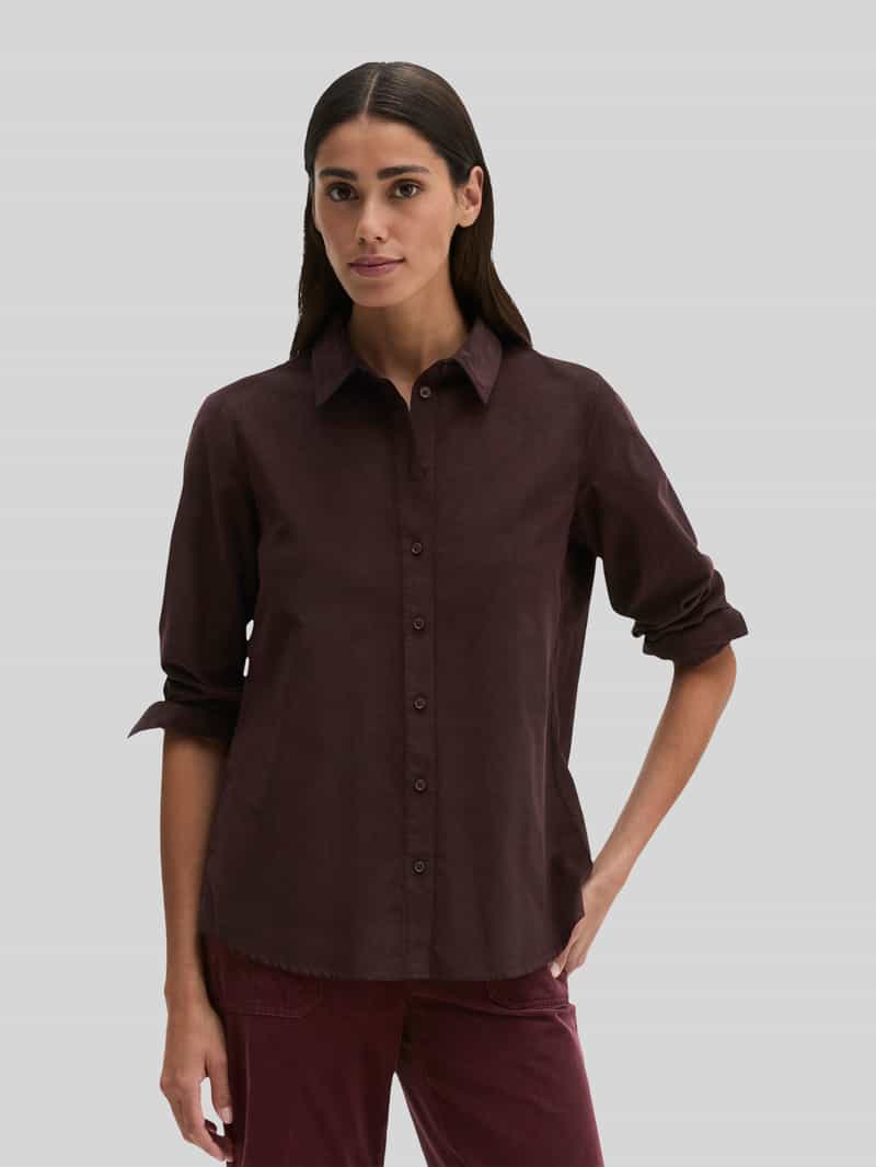 Marc O'Polo Regular fit blouse met lange mouwen van mix van katoen en lyocell