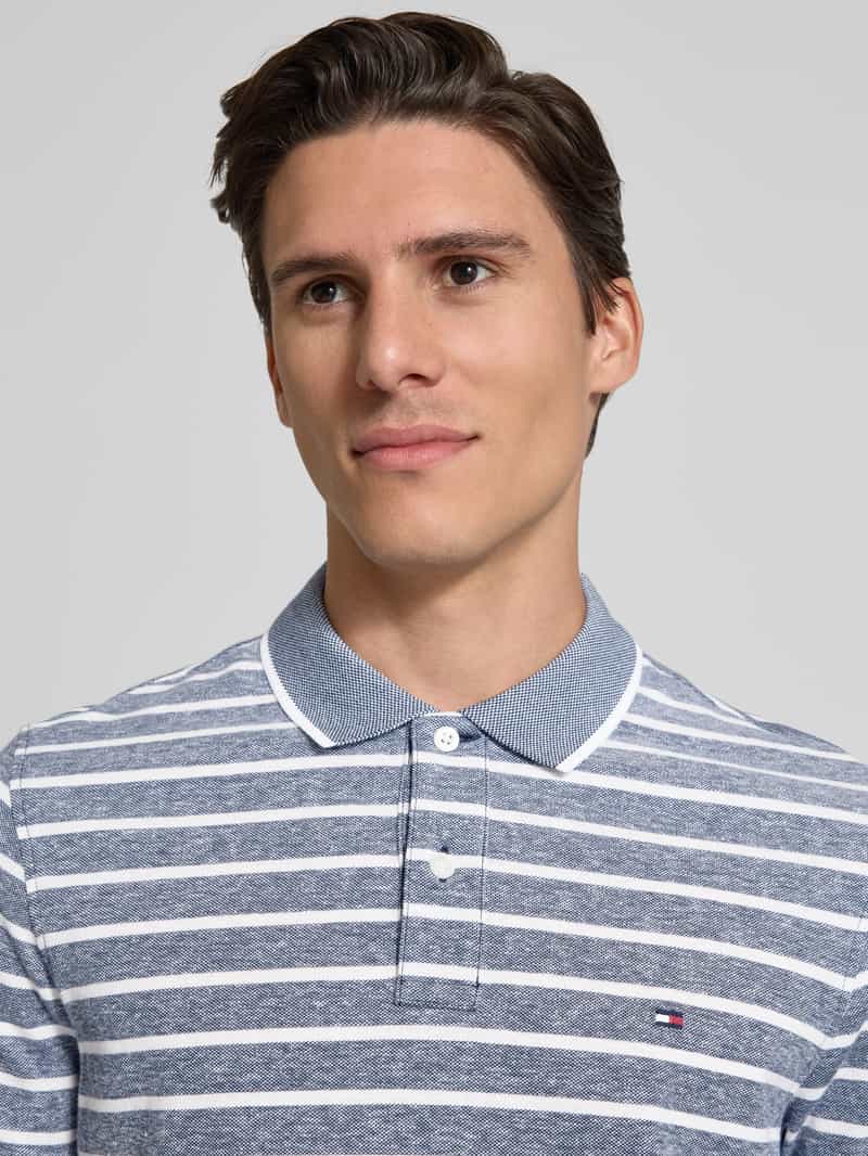 Tommy Hilfiger Regular fit poloshirt van een mix van katoen en linnen