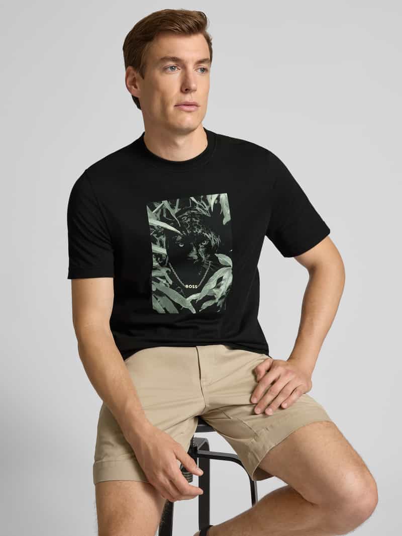 Boss Orange Regular fit T-shirt van puur katoen model 'ANIMALI'