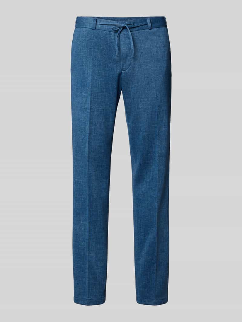 straight fit stoffen broek met bandplooien model 'Sparta'