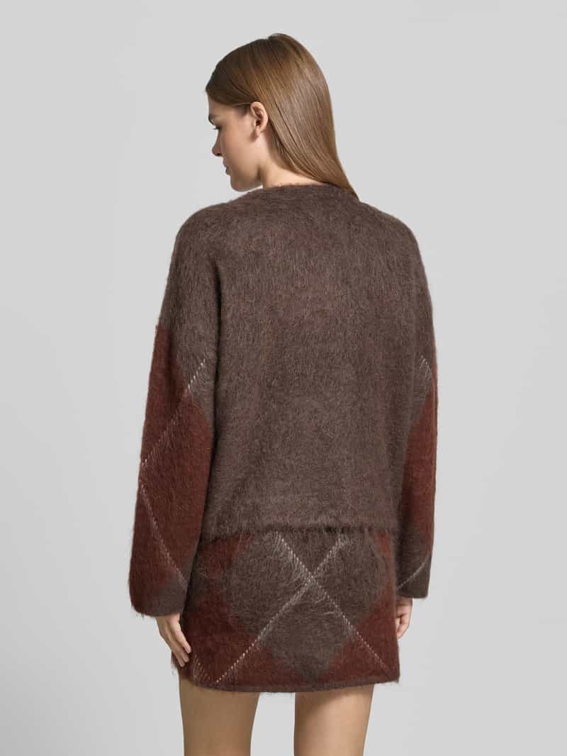 Y.A.S. Gebreide pullover in all-over look met ronde hals bruin, foto 2